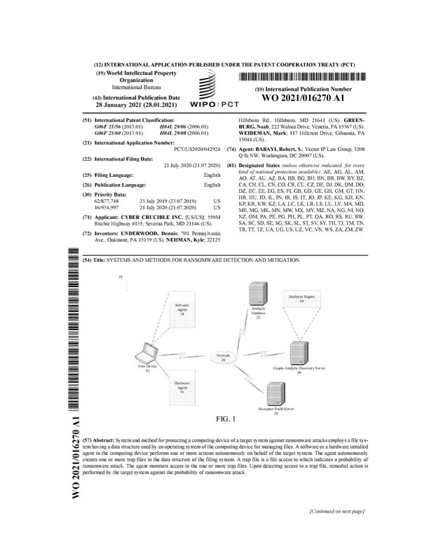 Patent AU2020315905A1